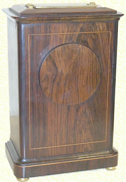 Rare Small Grande Sonnerie Table Clock In Rosewood Case With Satinwood Inlay By Karlinger, Vienna