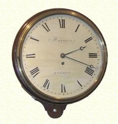 Wooden Dial Clock With 8 Day Fusee Movement SOLD