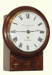 8 Inch Fusee Dial Clock In Mahogany Case By Henry Zachariah, Pickering