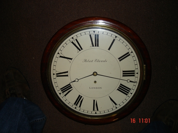 Fine 12ins dial clock.SOLD