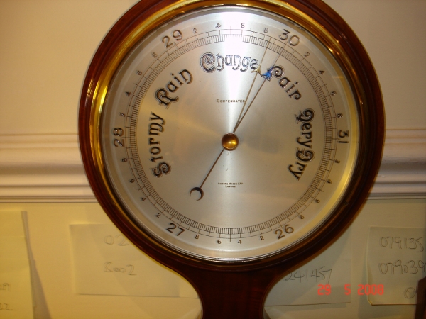 Mahogany Borometer by Short & Mason london.SOLD