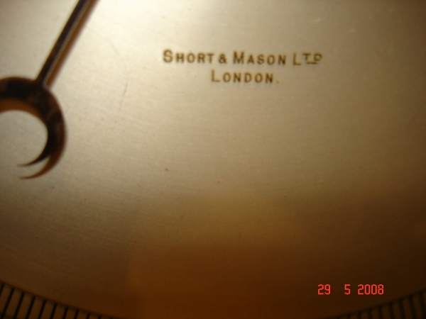 Mahogany Borometer by Short & Mason london.SOLD