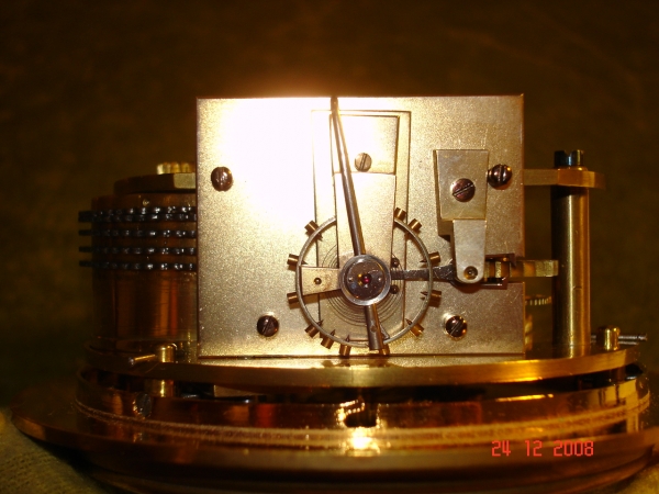 Fine small fusee carriage clock.