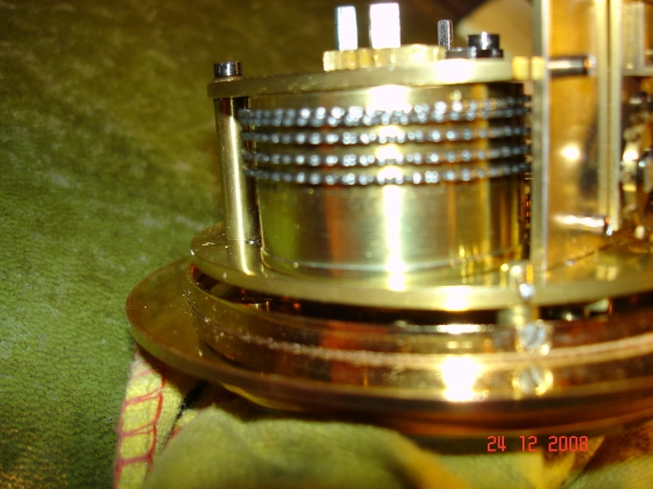 Fine small fusee carriage clock.
